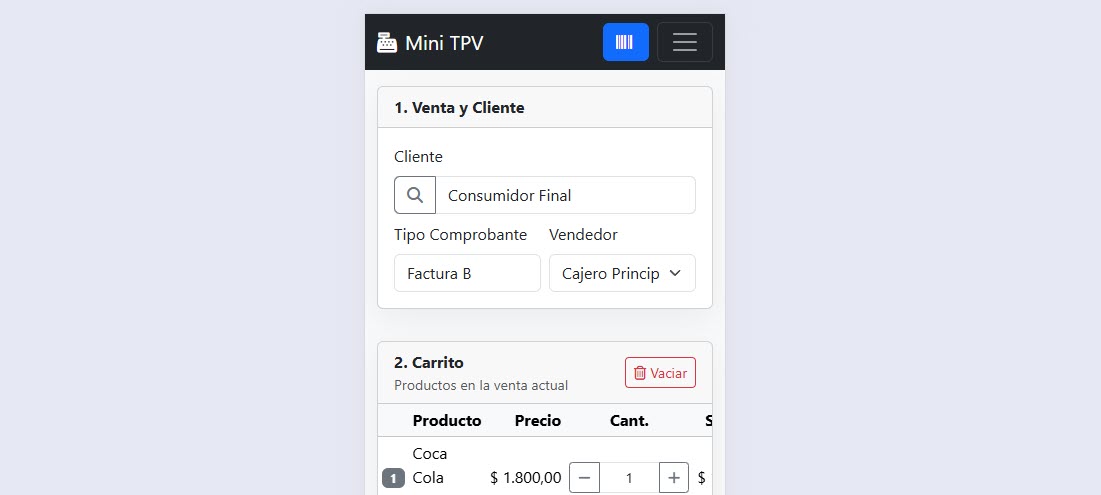 Mini TPV Web demo
